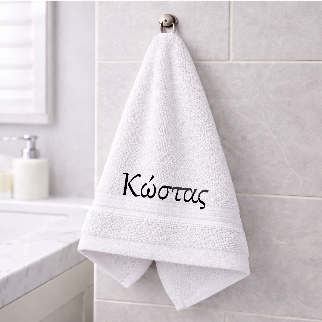 Πετσέτα χεριών με κεντημένο το όνομά σου